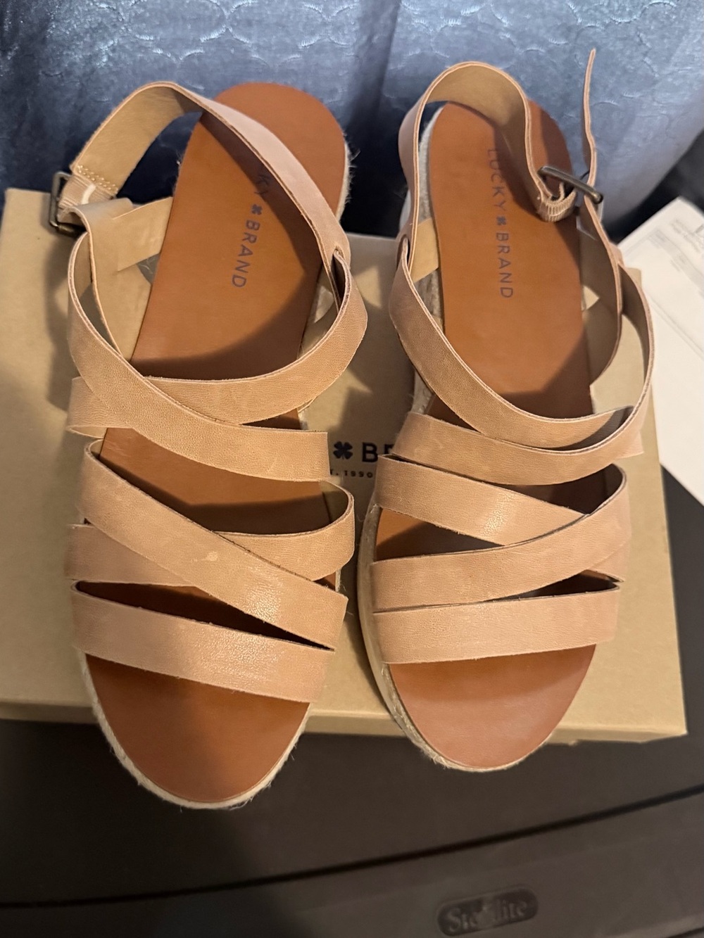 Lucky Brand Women's Nude-Tan Crisscross Espadrille Sandals